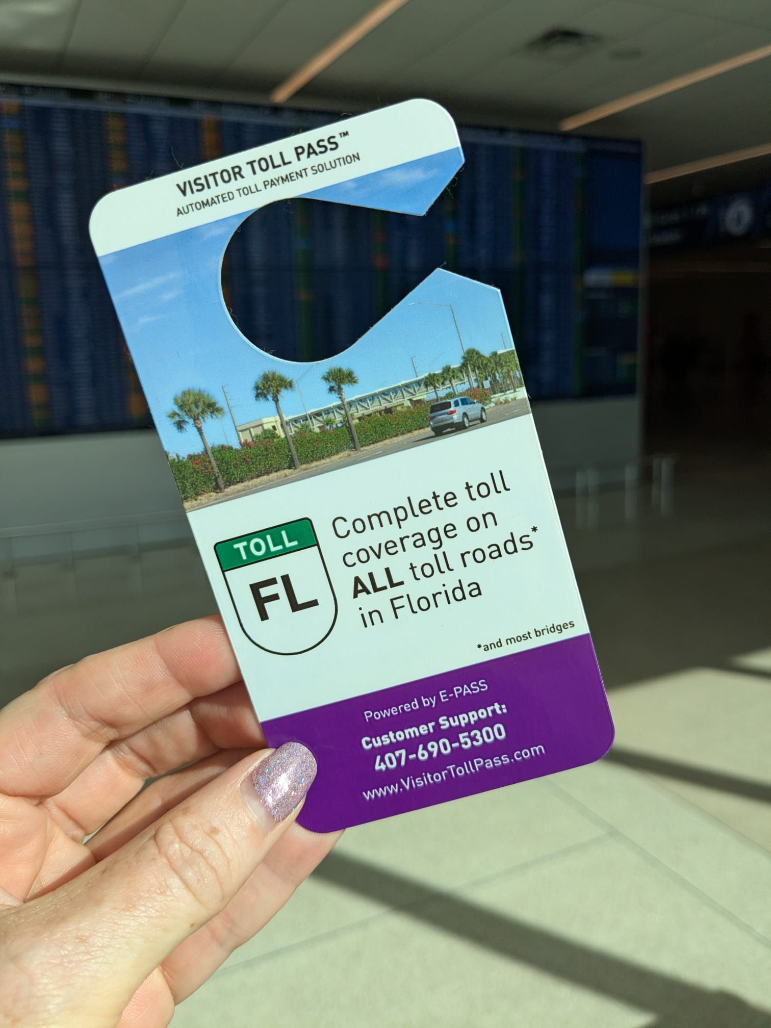 Orlando visitor toll pass window tag